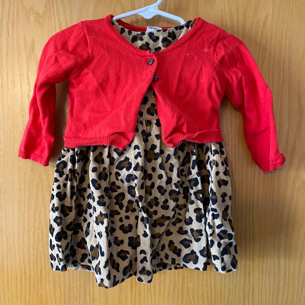 Leopard girls 3 piece dress